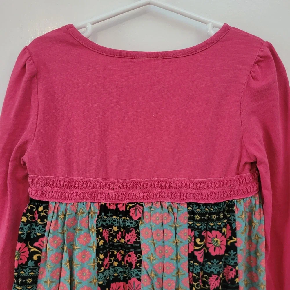Matilda Jane Lot of 2 Size 6 Long‎ Sleeve Dresses Pink Floral Handkerchief Hem